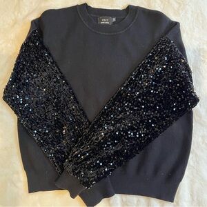 VICI Black Sequin Sleeve Sweater - Worn Once